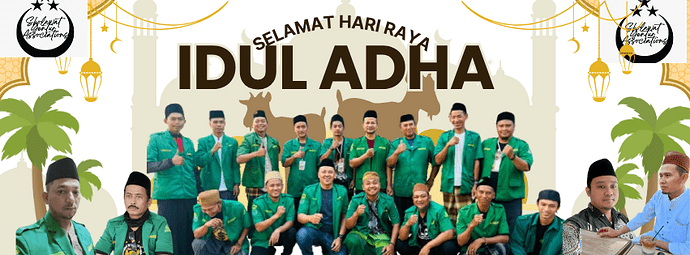 Kuning Cokelat Ilustrasi Selamat Hari Raya Idul Adha Facebook Cover