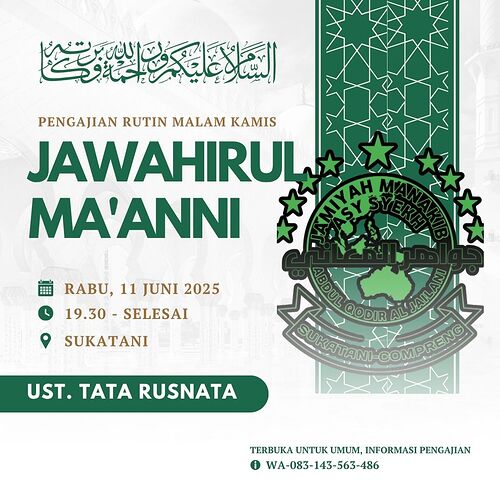 Hijau dan Putih Modern Jadwal Pengajian Islam Instagram Post (1)