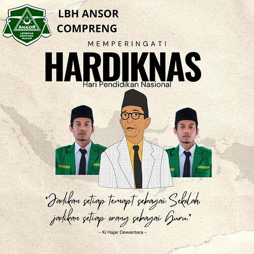 Hitam Cokelat Krem Vintage Ilustrasi Hari Pendidikan Nasional Kiriman Instagram